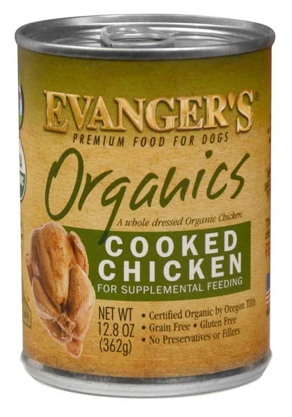 12/12.8 oz. Evanger's Organics Cooked Chicken For Dogs - Food